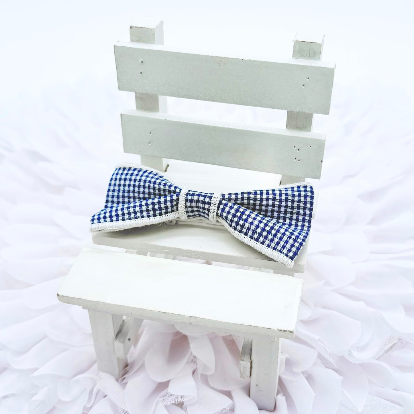 gingham barrette Blue