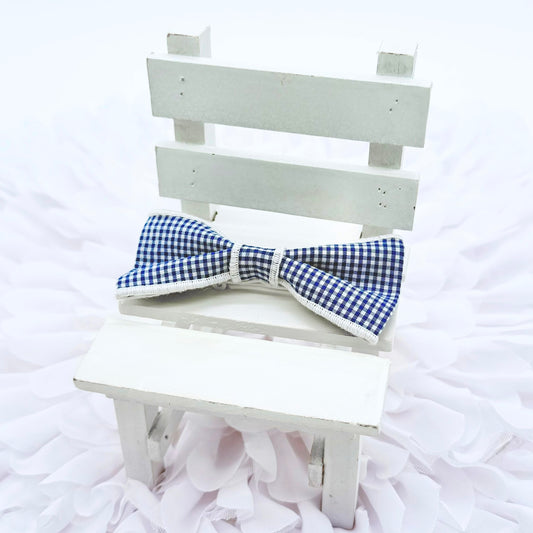 gingham barrette Blue